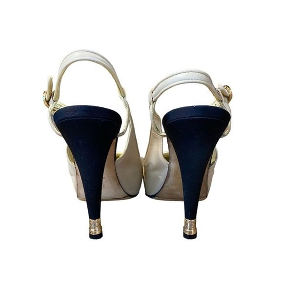 Chanel Cap Toe Slingback Black and Nude Heels - Picture 5 of 11